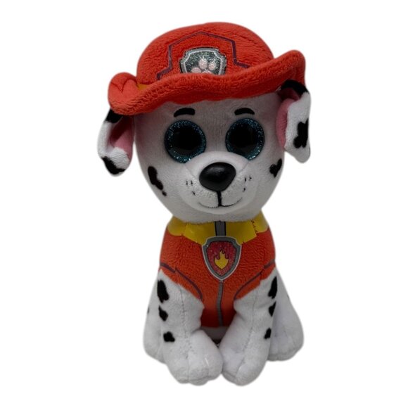 TY Beanie Boo Paw Patrol Marshall Plush Stuffed Animal Toy Dog Red Firefighter - Picture 1 of 5
